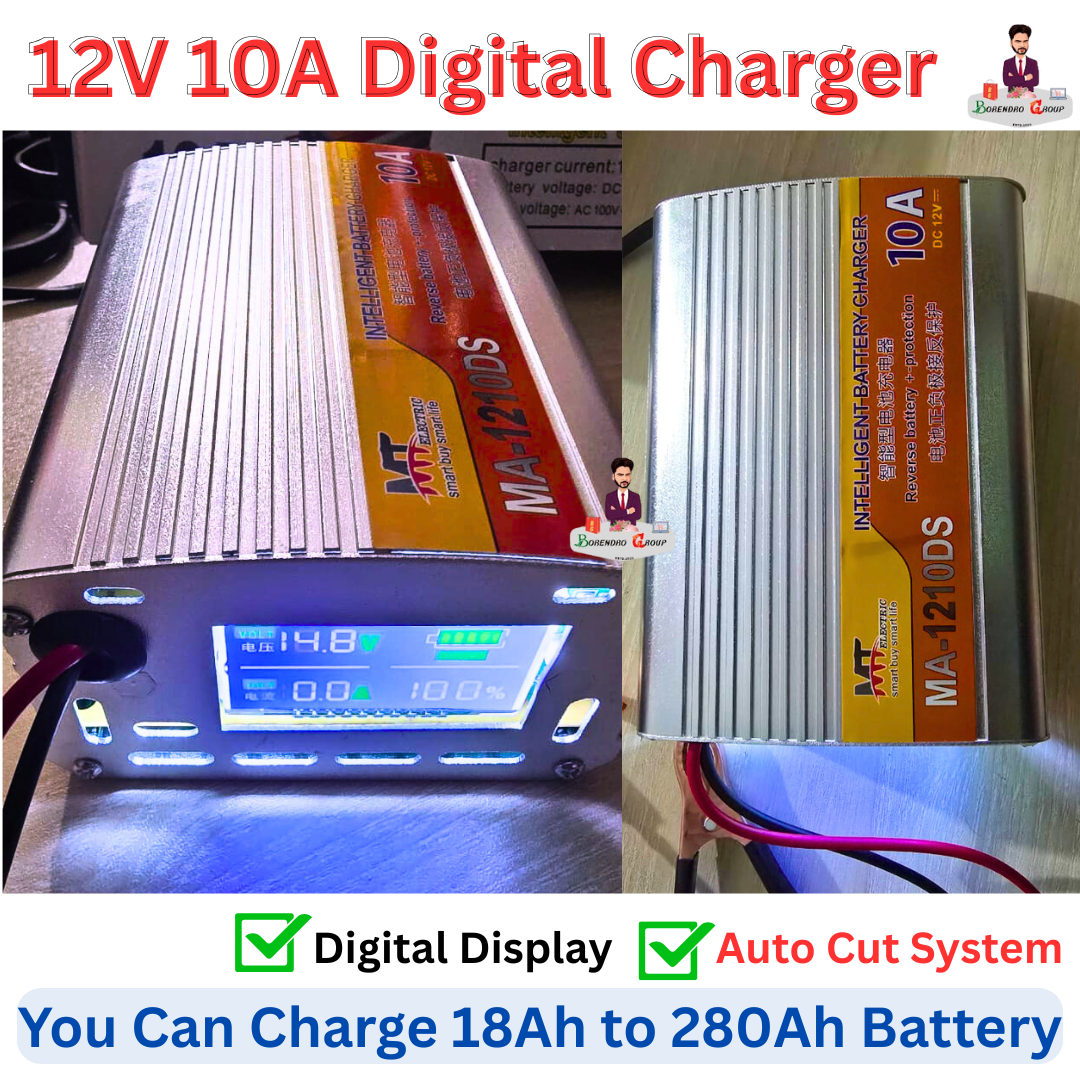 12V 10A Digital Display Intelligent Battery Charger 100V-240V
