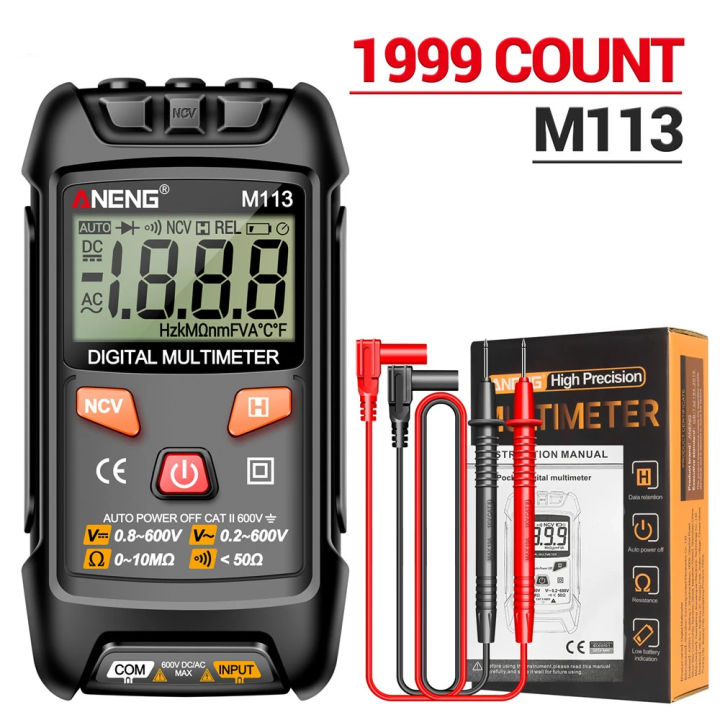 ANENG M113 Automatic Professional Digital Multimeter 1999 Counts Auto AC/DC Voltage Tester Ohm Current Ammeter Detector Tool